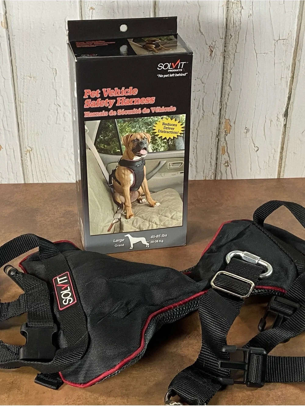 Solvit Large Pet Vehicle Safety Harness Dog Car Seat Belt 45-85 lbs NIB